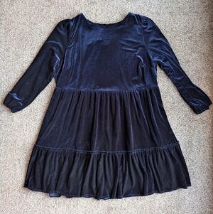 Rodeo Navy Velvet Dress 2X